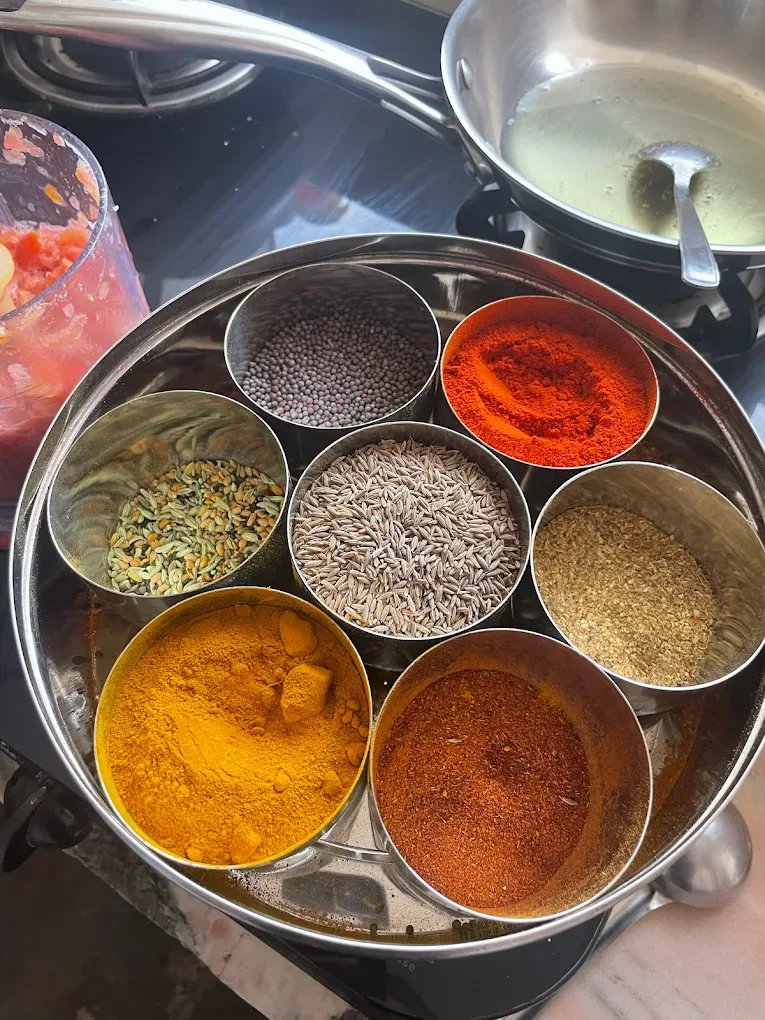 Masala preparation in North Indian cooking class Rishikesh